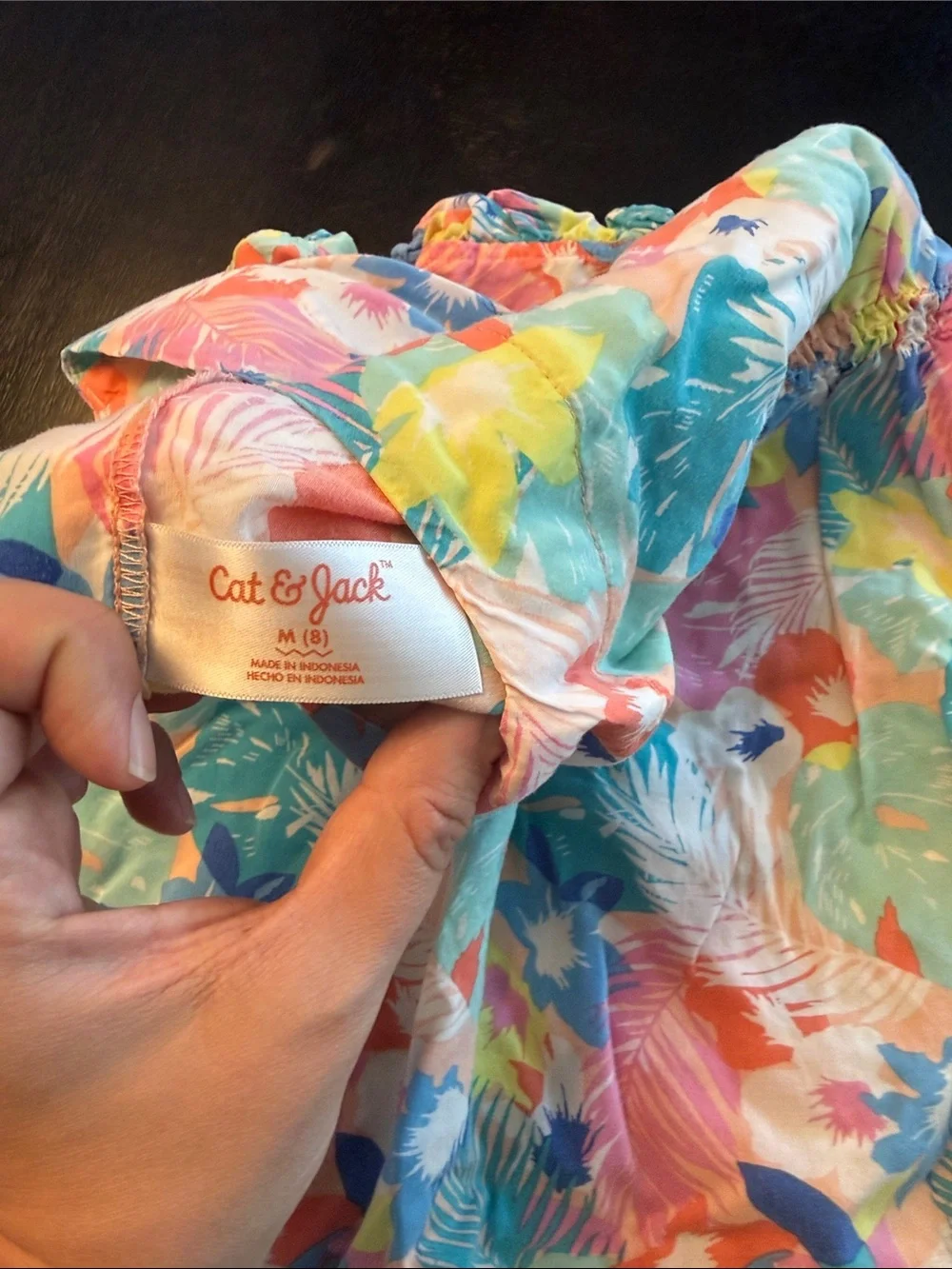 Cat & Jack Multicolor Tropical Print Swim Coverup - Pink, Teal, Yellow